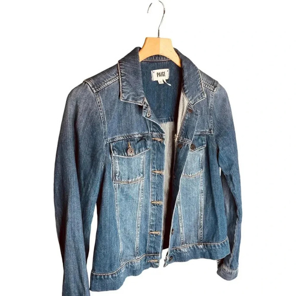 Paige Light Washed Distressed Denim Jean Jacket - Picture 4 of 10